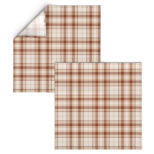 Tartan Light Toned - White Cement - Burnt Sienna - Earthtone Gold