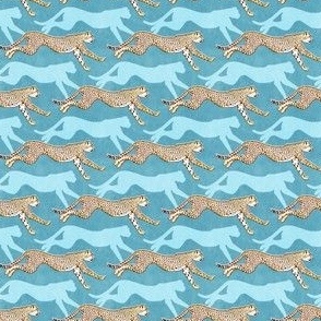 Just Cheetahs - bright teal - tiny scale