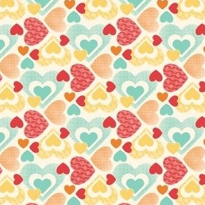 Love Hearts in Retro Rainbow 