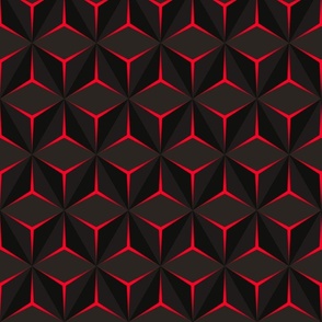 Tech geometrics 3D diamonds electric red black Wallpaper
