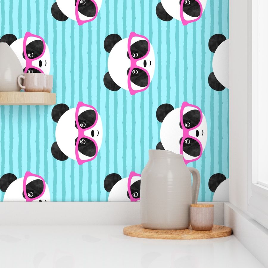 (large scale) pandas with pink glasses  (90) C21