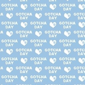 (small scale) Gotcha day - paw & heart - blue - C21