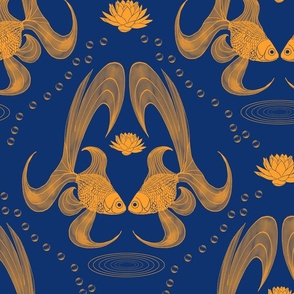 Goldfish Damask Large Scale