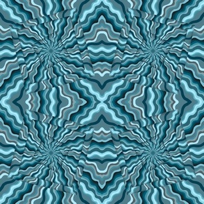 Blues 3D illusion of twisted boxes, 12” repeat