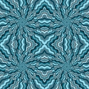 Blues 3 D illusory boxes small, 6” repeat