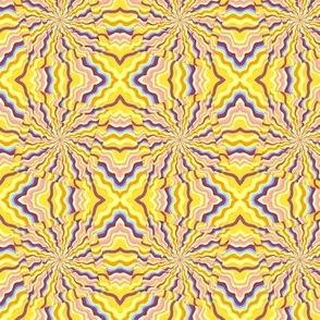 3 D illusion of boxes, yellows small 6” repeat