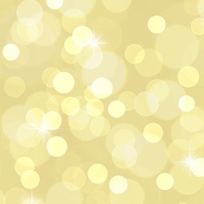 Large Sparkly Bokeh Pattern - Custard Color