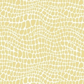 Alligator Pattern - Custard and White