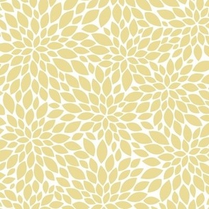 Dahlia Blossom Pattern - Custard and White