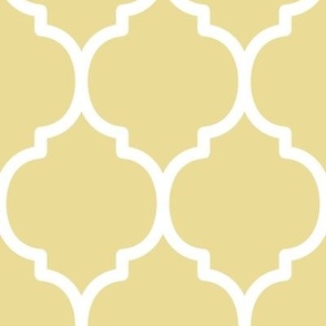 Extra Large Moroccan Tile Pattern - Custard and White