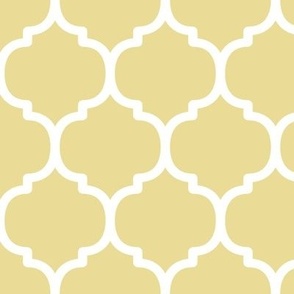 Large Moroccan Tile Pattern - Custard and White