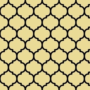 Moroccan Tile Pattern - Custard and Black