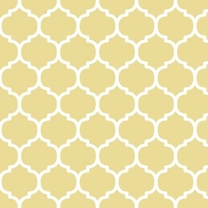 Moroccan Tile Pattern - Custard and White