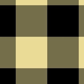 Extra Jumbo Gingham Pattern - Custard and Black