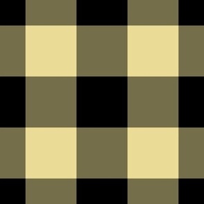 Jumbo Gingham Pattern - Custard and Black