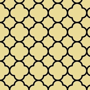 Quatrefoil Pattern - Custard and Black