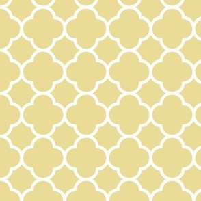 Quatrefoil Pattern - Custard and White