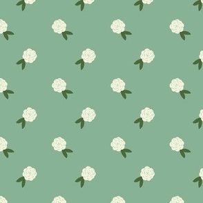 polka flower - soft green