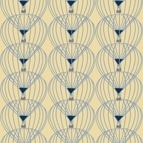 Travel Grey line drawing of hot air balloons with flax background