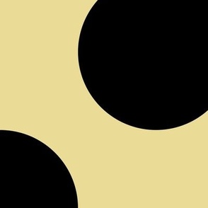 Jumbo Polka Dot Pattern - Custard and Black