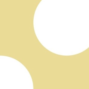 Jumbo Polka Dot Pattern - Custard and White