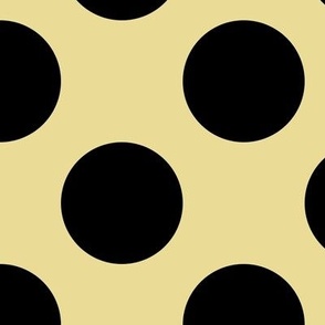 Large Polka Dot Pattern - Custard and Black