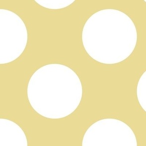 Large Polka Dot Pattern - Custard and White