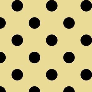 Big Polka Dot Pattern - Custard and Black