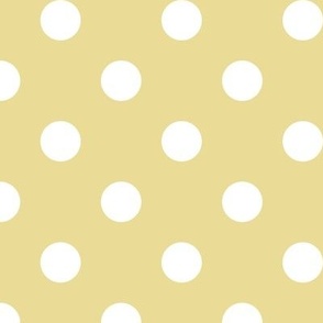 Big Polka Dot Pattern - Custard and White