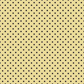 Tiny Polka Dot Pattern - Custard and Black