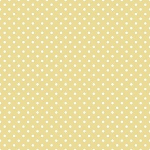 Tiny Polka Dot Pattern - Custard and White