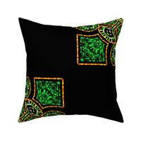 Custom Large Scale Kaleidoscope Medallion in green on black