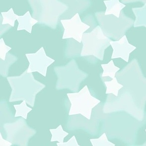 Large Starry Bokeh Pattern - Pastel Mint Color