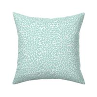 Dahlia Blossom Pattern - Pastel Mint and White