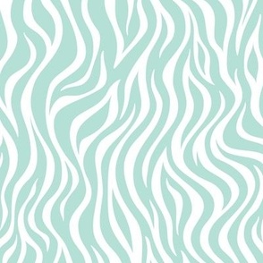 Zebra Stripe Pattern - Pastel Mint and White