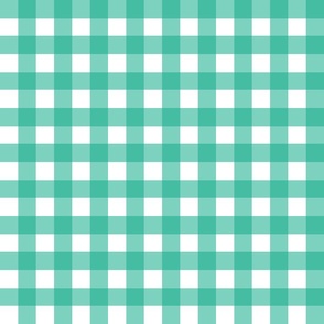 1" Teal Gingham - Small (Bright Easter Collection)