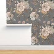 VINTAGE Floral - Autumn Gray