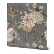 VINTAGE Floral - Autumn Gray