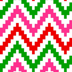 Pink Red Green Chevron