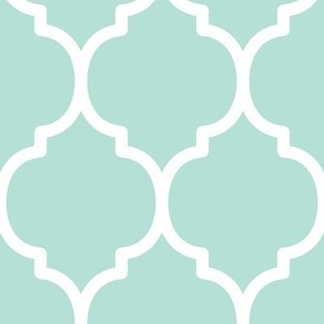 Extra Large Moroccan Tile Pattern - Pastel Mint and White