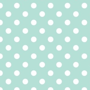 Polka Dot Pattern - Pastel Mint and White