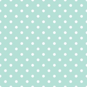Small Polka Dot Pattern - Pastel Mint and White