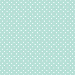 Tiny Polka Dot Pattern - Pastel Mint and White