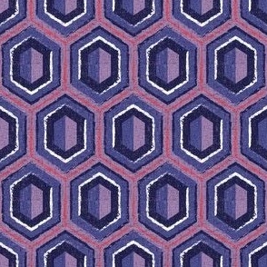 Textured Cassandra Hexagon - Blueberry Blush