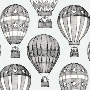 hot air balloons I black small