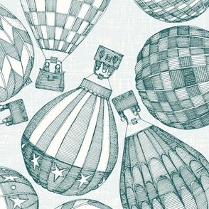 hot air balloons ditsy jade