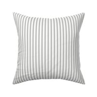 Medium Gray Ticking Stripe: Gray & White Classic Stripe