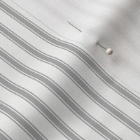 Medium Gray Ticking Stripe: Gray & White Classic Stripe
