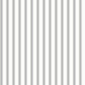 Medium Gray Ticking Stripe: Gray & White Classic Stripe