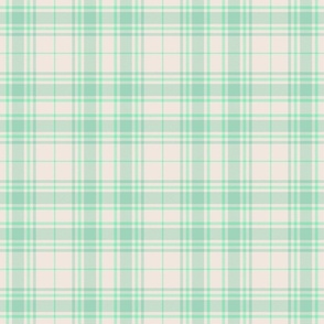 Tartan Plaid - Off White Cement with Medium and Pastel Greens